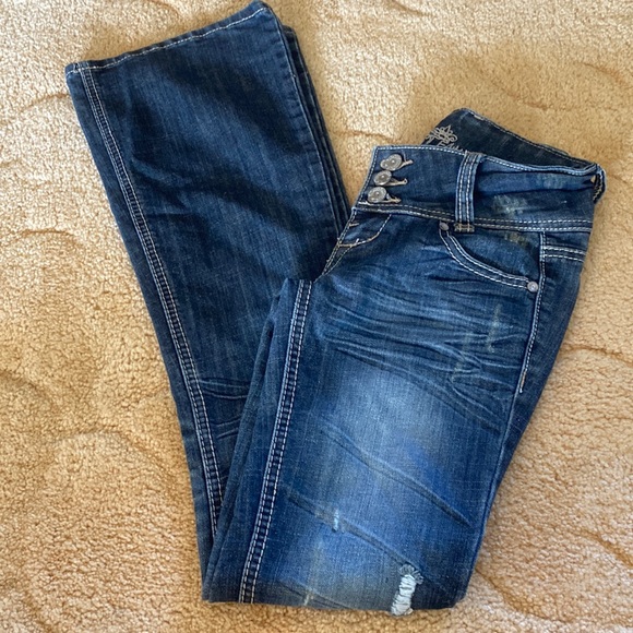 Almost famous woman, size 0 flare jeans with details on pockets - Picture 1 of 10